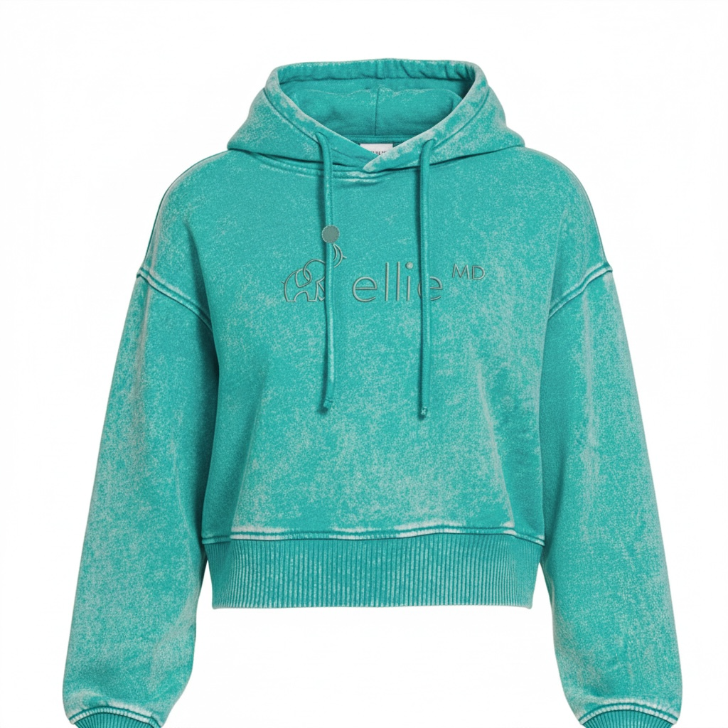 EllieMD - Acid Wash Fleece Cropped Hoodie