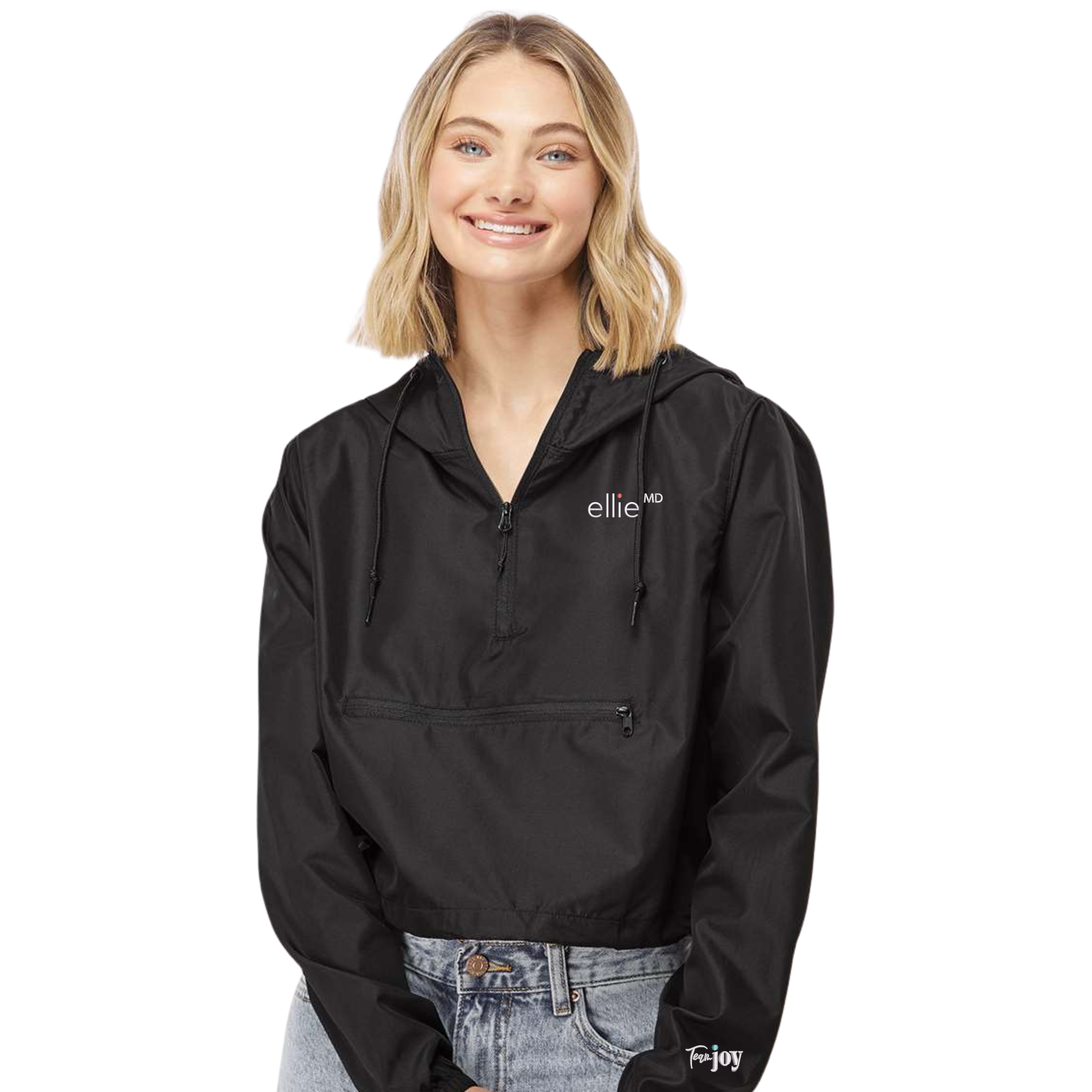 Women's Lightweight Quarter-Zip Pullover Crop Windbreaker